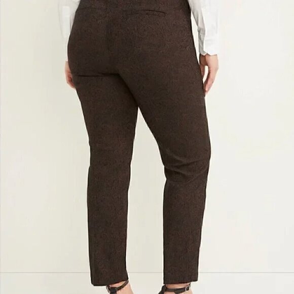 LANE BRYANT Plus Size Allie Skinny Ankle Pants Power Pockets Black Brown Paisley - Picture 3 of 14